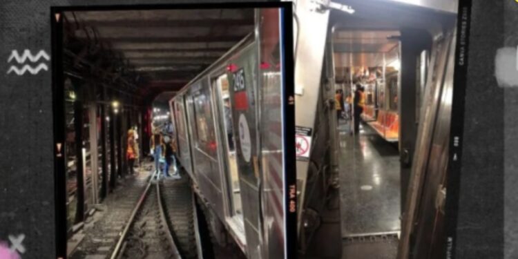Chocan trenes en Nueva York: Reportan 24 heridos tras choque en Metro de Manhattan