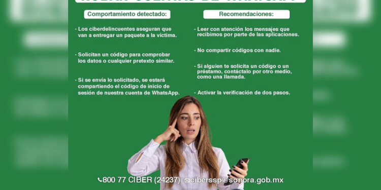 Advierte Unidad Cibernética por modalidad de robo de cuentas en WhatsApp