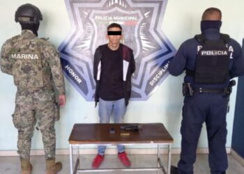 Capturan elementos de la SSPM a tres sujetos por portación de arma de fuego