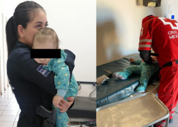 AUXILIA POLICÍA MUNICIPAL A BEBÉ CON PROBLEMAS RESPIRATORIOS