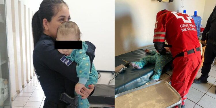 AUXILIA POLICÍA MUNICIPAL A BEBÉ CON PROBLEMAS RESPIRATORIOS