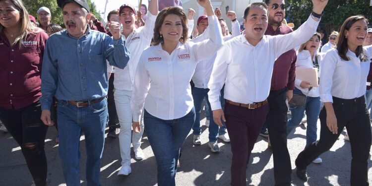 Arranca la fórmula ganadora de Morena, Lorenia Valles y Heriberto Aguilar el camino al Senado de la República.
