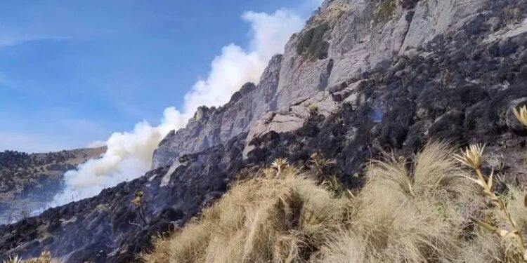 Continúa incendio en las faldas del Iztaccíhuatl