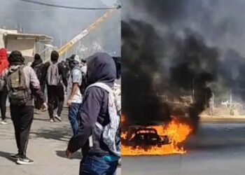 Normalistas de Ayotzinapa atacan con artefactos explosivos la Fiscalía de Guerrero