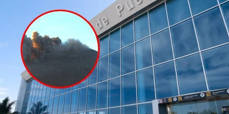Cierran aeropuerto de Puebla por ceniza del Popocatépetl