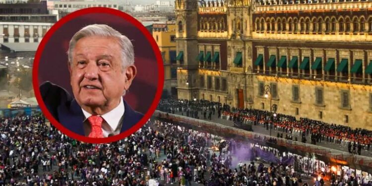 López Obrador elogia conducta de mujeres en marcha del 8M; ‘se portaron muy bien’