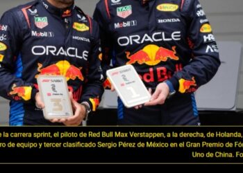 Max Verstappen y Checo Pérez hacen el 1-3 en sprint de GP de China
