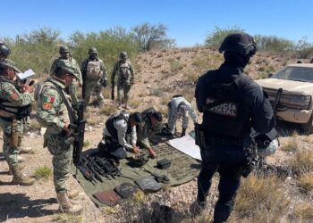 Incautan fuerzas de seguridad arsenal y material bélico en Trincheras