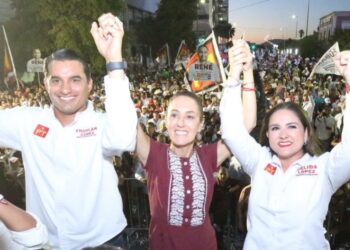 Celida y Froylán acompañan a la Dra. Claudia Sheinbaum en Hermosillo
