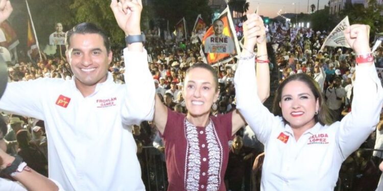 Celida y Froylán acompañan a la Dra. Claudia Sheinbaum en Hermosillo