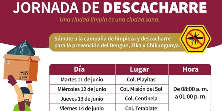 Promueve Ayuntamiento de Guaymas jornada de descacharre en colonias