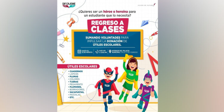 Arranca DIF Cajeme Campaña «Regreso a Clases» para la Donación de Útiles Escolares en Cajeme