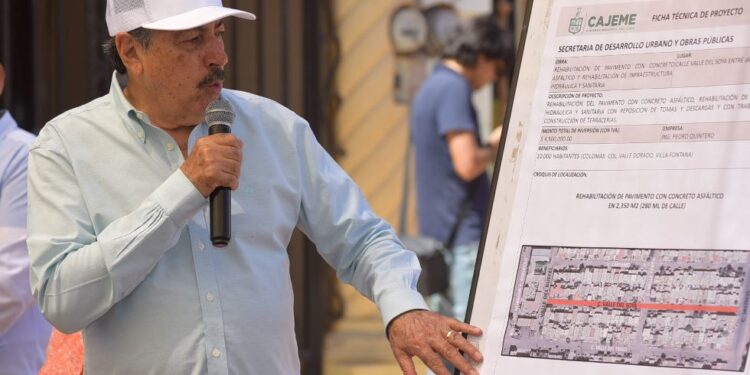 Da Lamarque Cano banderazo a pavimentación en calle Valle del Soya