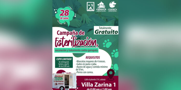 Visitará la Unidad Móvil Veterinaria la colonia Villa Zarina 1 y el ejido Morelos