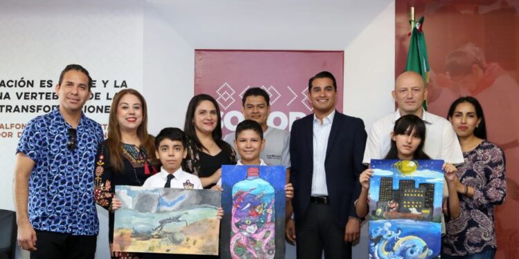 Premia SEC a ganadores estatales del 47 Concurso Nacional de Pintura Infantil “El Niño y La Mar”