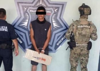 Detiene policía municipal a presunto con arma blanca