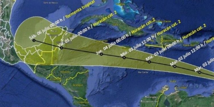 Huracán ‘Beryl’ amenaza a México con doble impacto