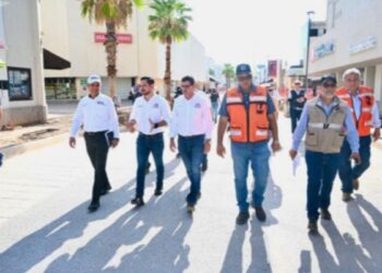 Supervisa Sidur avance de obras de rehabilitación en calles del Centro Histórico y Cívico de Hermosillo