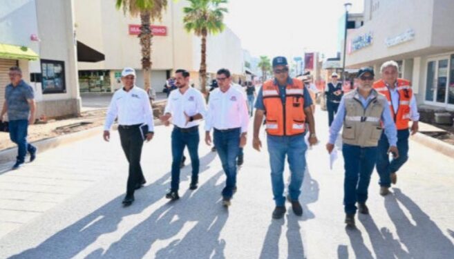 Supervisa Sidur avance de obras de rehabilitación en calles del Centro Histórico y Cívico de Hermosillo