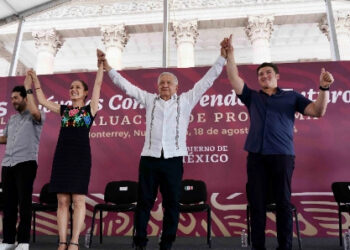 Concluyen en NL giras conjuntas de AMLO y Claudia Sheinbaum