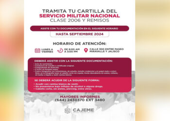 Invitan a las y los jóvenes a realizar su trámite para la cartilla del servicio militar nacional