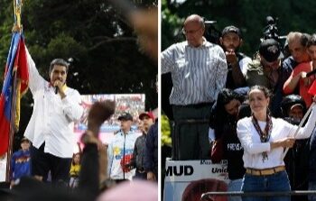 Marchan chavistas y opositores en Caracas