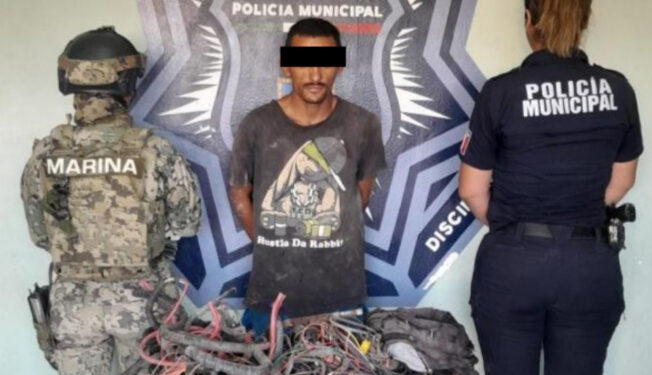 Aprende SSPM a sujeto por robo de accesorios de vehículos en pueblo yaqui