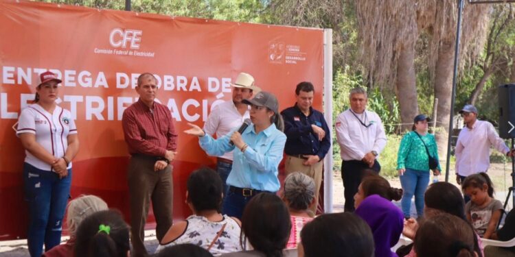 *Entregan Gobierno de Sonora y CFE ampliación de red eléctrica en Pótam*