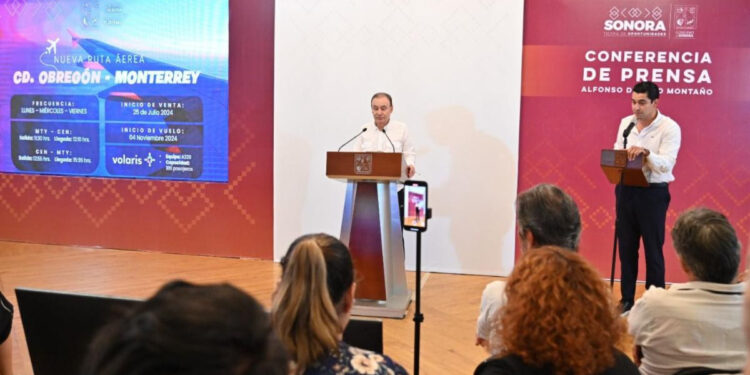 Anuncia Gobernador Durazo dos nuevas rutas aéreas para fortalecer actividad turística en Sonora