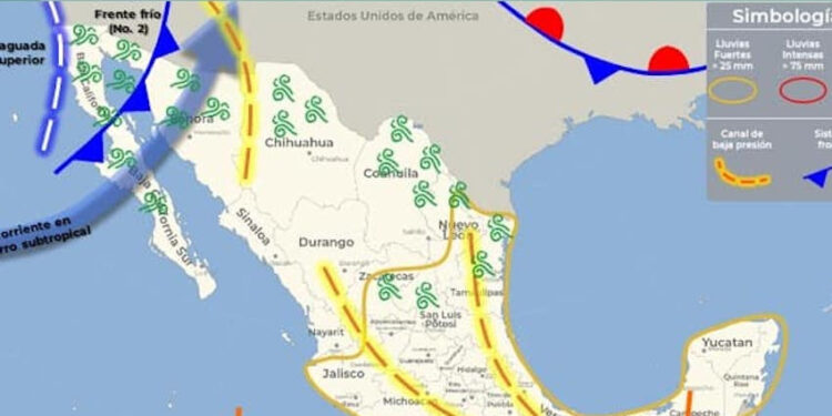 Este día, el frente frío No. 2 se extenderá sobre el noroeste de México