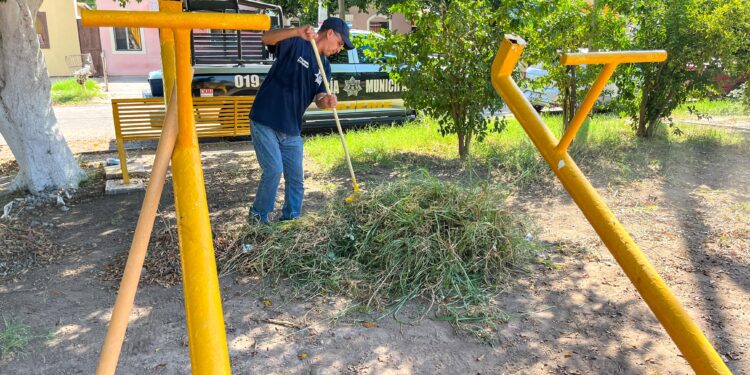 SSPM y autoridades de los tres niveles de Gobierno, coadyuvan en limpieza del parque alameda 2