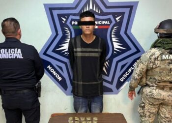 SSPM Y MARINA capturan a dos por portación de arma de fuego y delito contra la salud