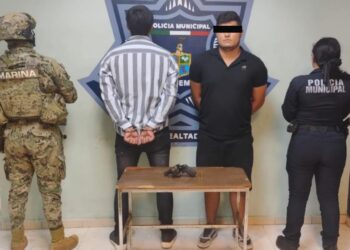 Detiene SSPM a  3 presuntos, asegurando un arma de fuego y objeto punzocortante