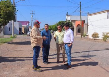 Supervisa alcalde Javier Lamarque avances en pavimentación de vialidades
