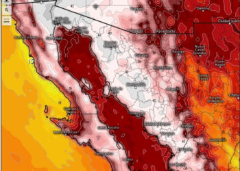 Estará Hermosillo a 45 grados centígrados, y SLRC a 44, hoy