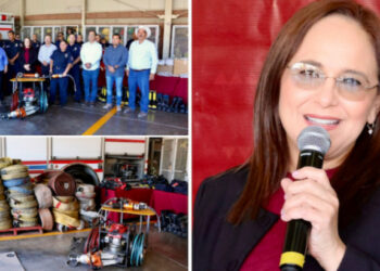 Entrega la doctora Karla Córdova González equipo a Bomberos Voluntarios