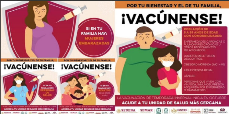 Invitan a la población a vacunarse en temporada invernal