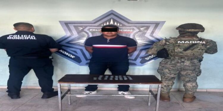 Detiene SSPM y MARINA a hombre con dosis de cristal
