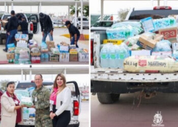Entrega de colecta de víveres para Guerrero por la comunidad de Puerto Peñasco