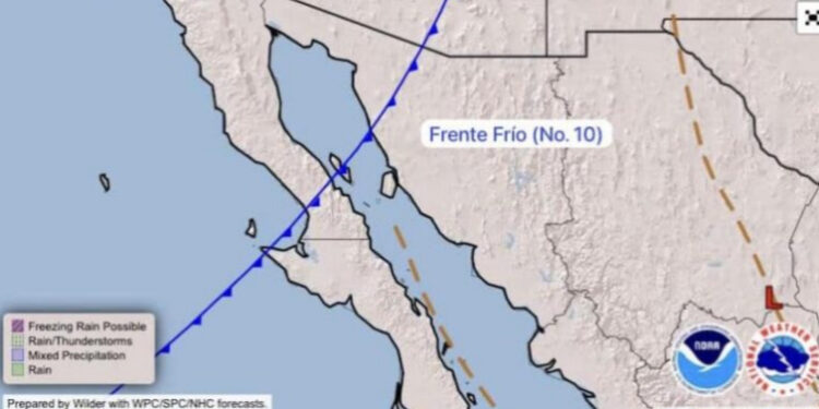 Para este domingo y lunes se espera la llegada del Frente Frío Número 10 a Sonora
