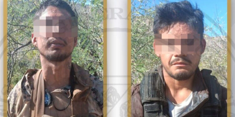 Detienen a dos hombres y aseguran arsenal en operativo conjunto en Sáric