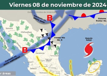 Frente frío No. 8 seguirá avanzando hoy por el norte de Sonora