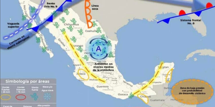 Llega frente frío número 9 la tarde de este martes
