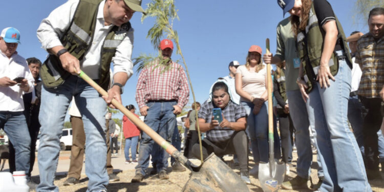 Llevan Toño Astiazarán y Patty Ruibal Hermosillo Crece Verde a La Cholla, con mega reforestación