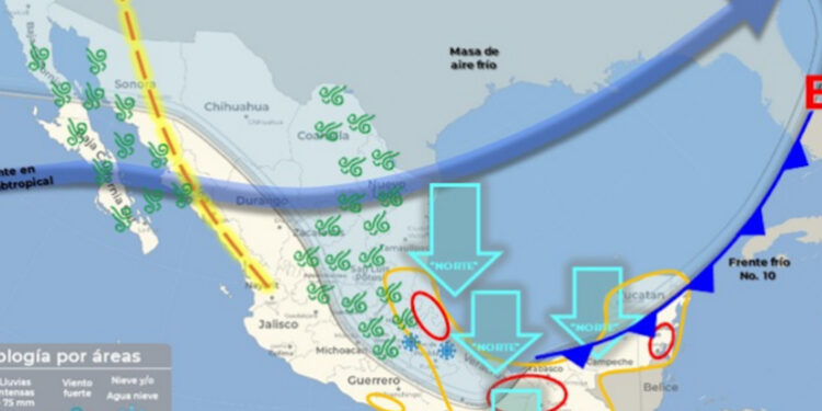 Hoy prevalecerá la masa aire polar ocasionando un marcado descenso de temperatura