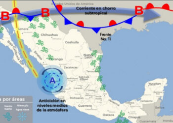 Durante hoy el frente frío No. 11 se extenderá sobre el territorio noroeste del país