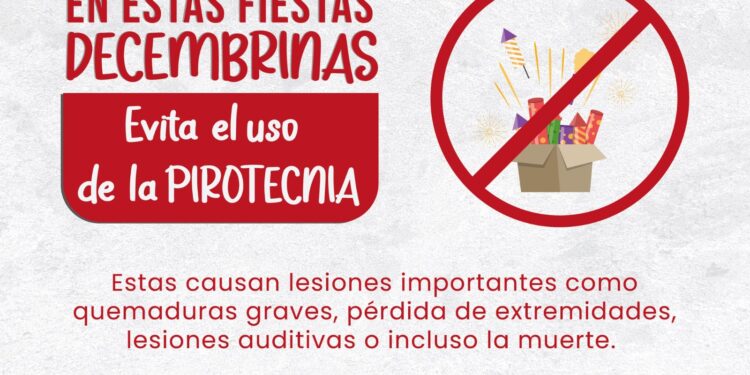 Piden cuidado con cohetes para evitar accidentes en Fiesta decembrinas