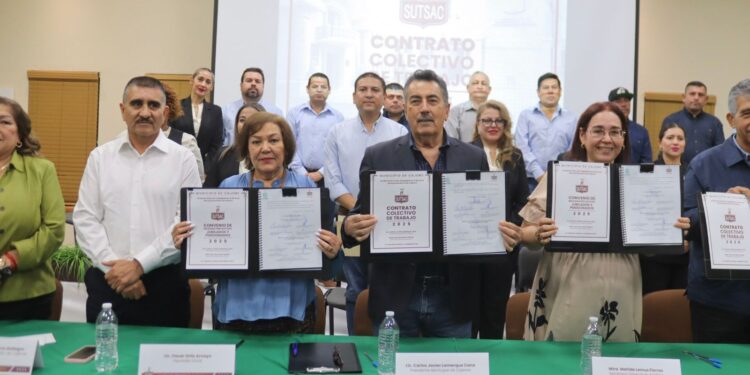 Firman Gobierno Municipal de Cajeme y SUTSAC-CTM convenio colectivo de trabajo 2025-2027