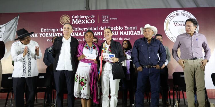 COMO PARTE DEL PLAN DE JUSTICIA, PRESIDENTA CLAUDIA SHEINBAUM INAUGURA UNIVERSIDAD DEL PUEBLO YAQUI EN GUAYMAS, SONORA