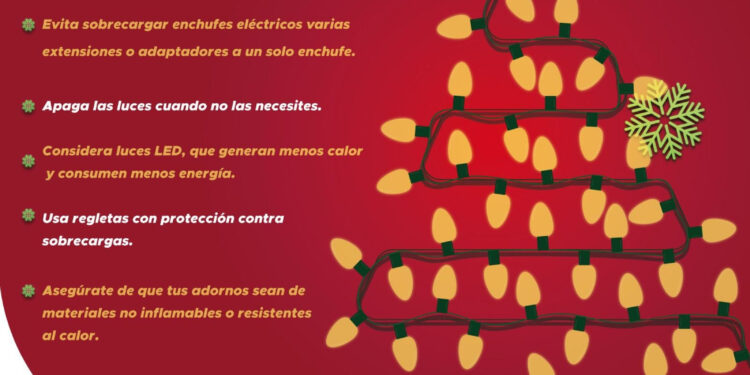 Llama Protección Civil a un adecuado uso de extensiones navideñas para prevenir accidentes